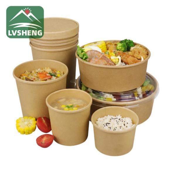 Kraft Paper Bowl- ը անվտանգ է կերակուր վերցնելու համար: