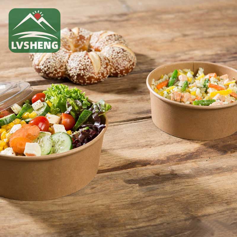 Միանգամյա օգտագործման Salad Kraft Paper Bowl