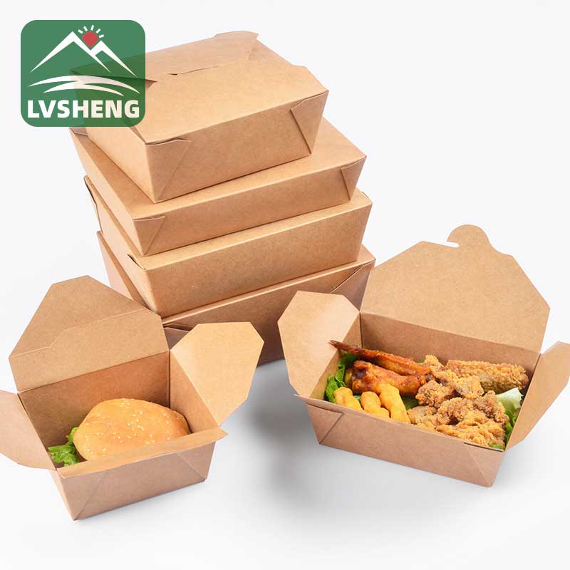 Միանգամյա օգտագործման Take Away Kraft Paper Meal Box