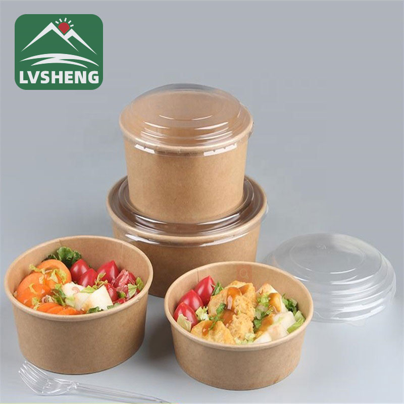 Անջրանցիկ աղցան Kraft թղթի տուփ